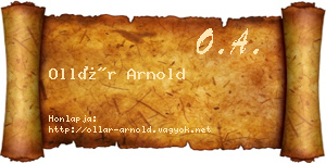 Ollár Arnold névjegykártya