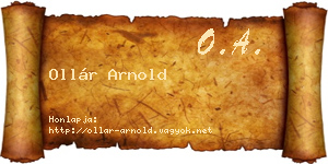 Ollár Arnold névjegykártya
